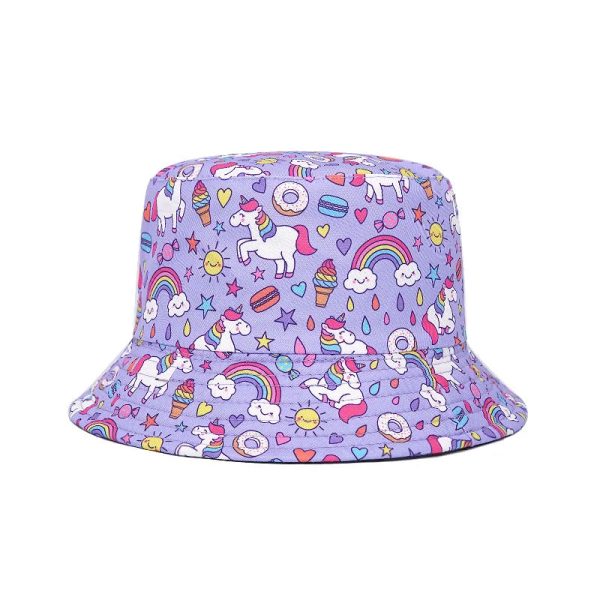 Bob Enfant Violet Réversible Licorne
