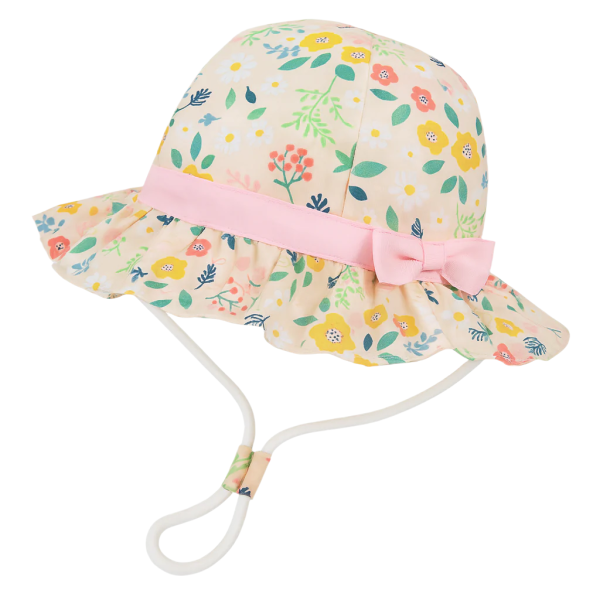 Bob Fillette Fleuri Rose à Nœud