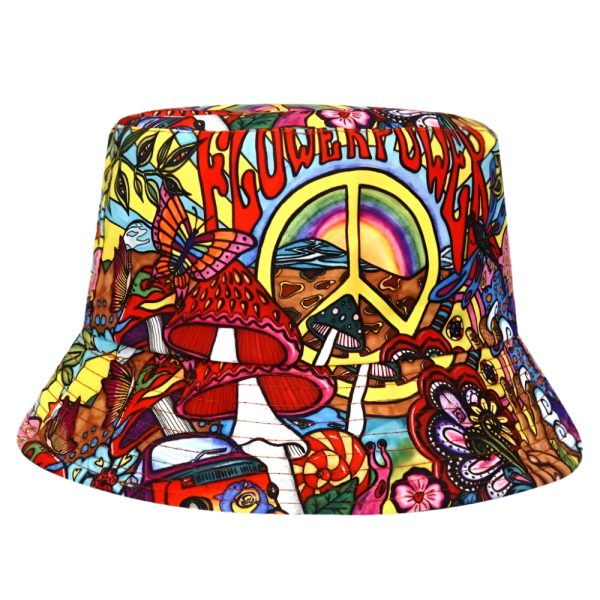 Chapeau bob Peace and Love coloré