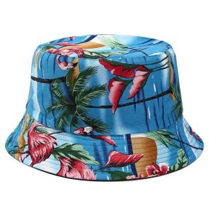 chapeau bob flamant rose