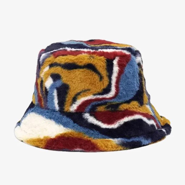 chapeau fourrure multicolore