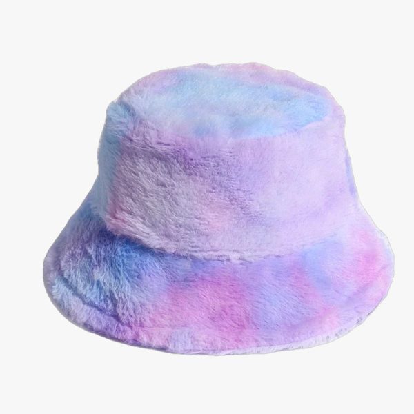 chapeau bob fourrure pastel